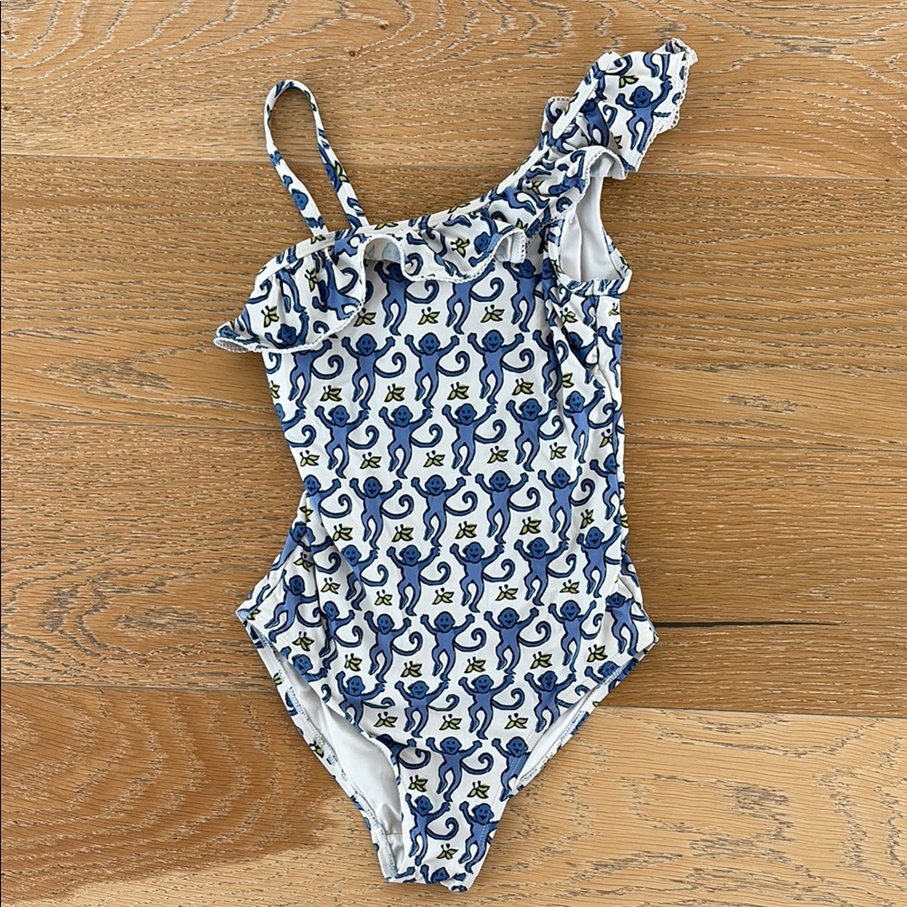 Roller Rabbit Blue and White One Piece Swimsuit Nautical Design 7/8